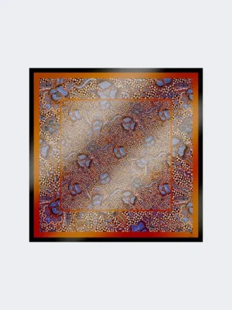 Foulard in seta stampato, color nocciola
