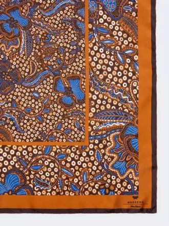 Foulard in seta stampato, color nocciola