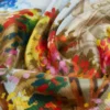 Foulard in seta stampato, giallo pallido Foulard in seta stampato, giallo pallido