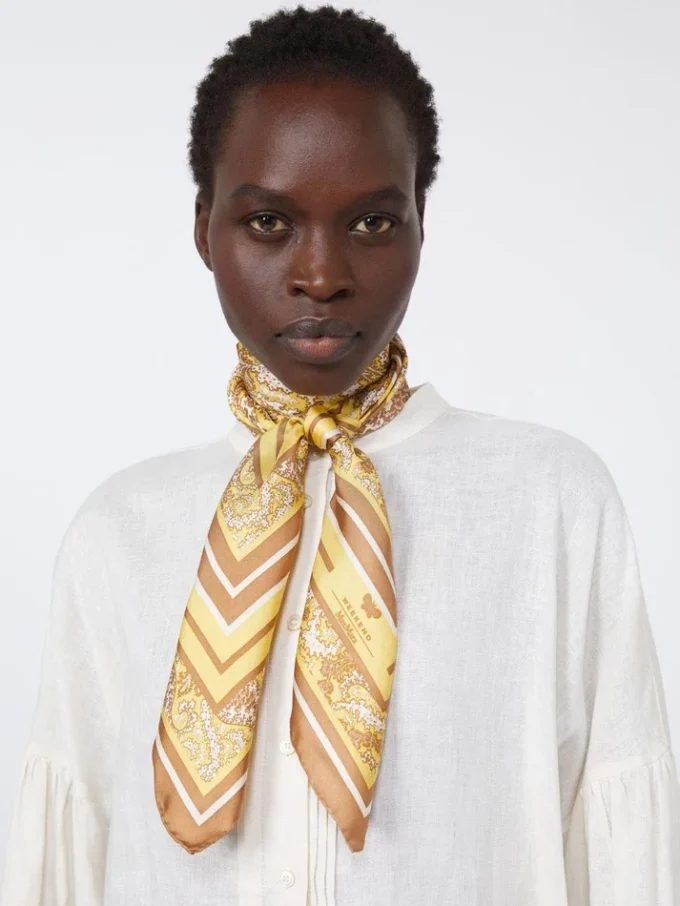 Foulard in seta stampato, verde
