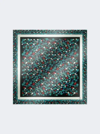 Foulard in twill di seta fantasia, avorio