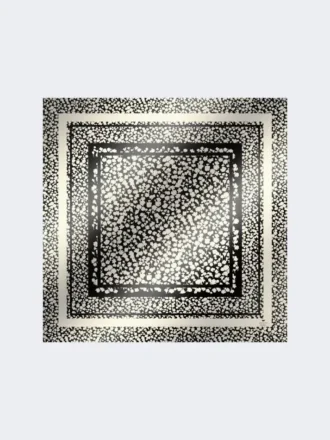 Foulard in twill di seta fantasia, nero