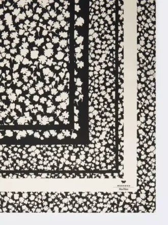 Foulard in twill di seta fantasia, nero