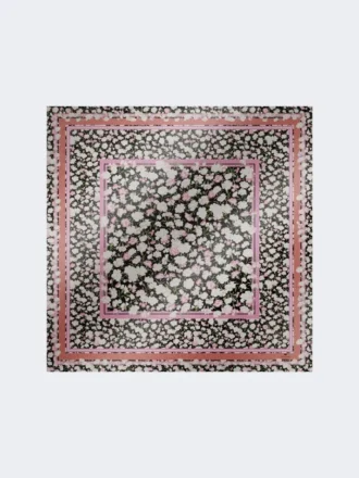Foulard in twill di seta fantasia, rosa