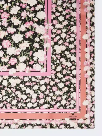 Foulard in twill di seta fantasia, rosa