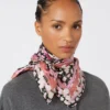 Foulard in twill di seta fantasia, rosa