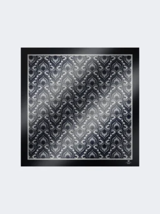 Foulard quadrato in seta stampata, blu navy