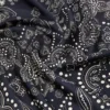 Foulard quadrato in seta stampata, blu notte Foulard quadrato in seta stampata, blu notte