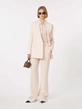 Pantaloni in crêpe di lana, rosa