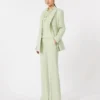 Pantaloni in crêpe di lana, verde