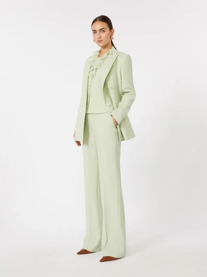 Pantaloni in crêpe di lana, verde