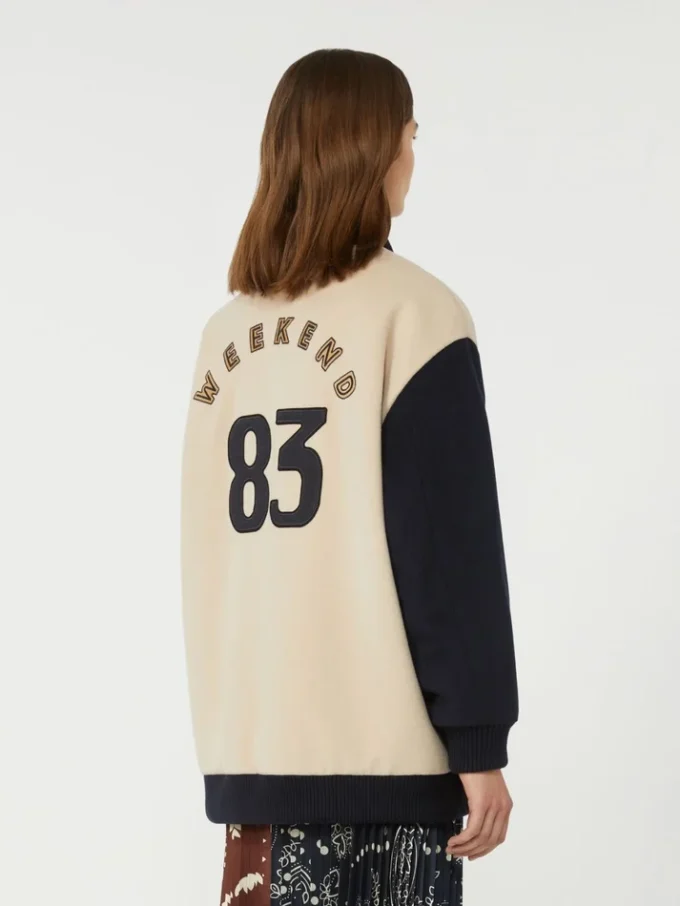 Giacca bomber in lana Double Face, color sabbia Giacca bomber in lana Double Face, color sabbia