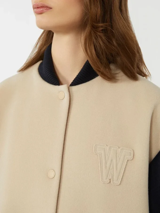 Giacca bomber in lana Double Face, color sabbia Giacca bomber in lana Double Face, color sabbia