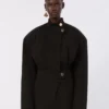 Giacca bomber oversize in cotone, nera
