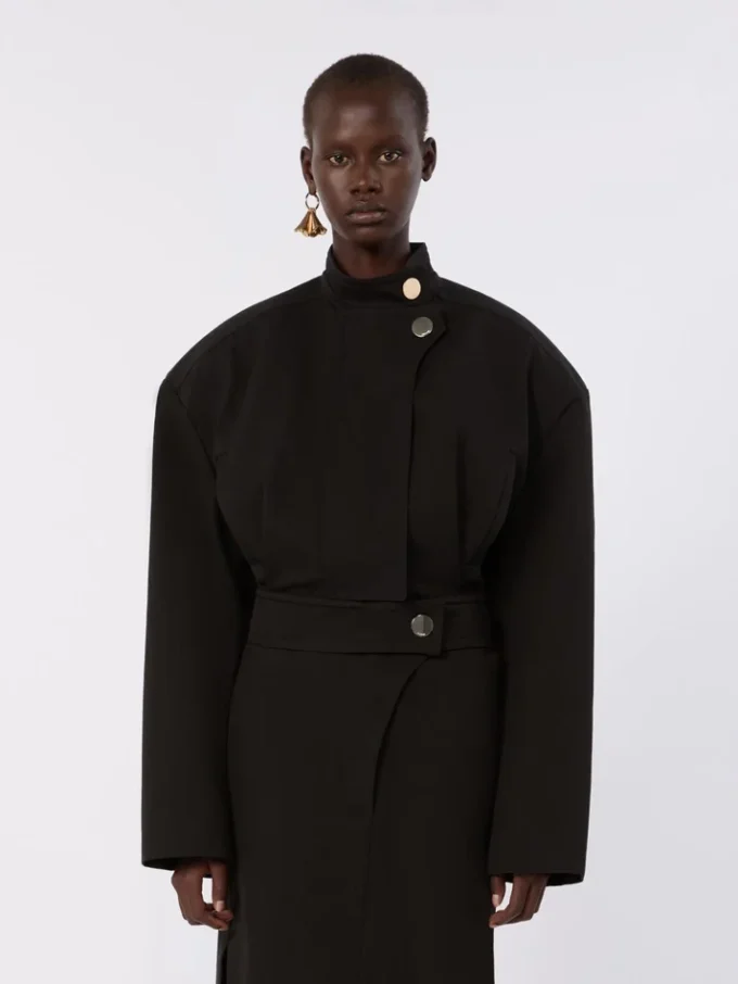 Giacca bomber oversize in cotone, nera