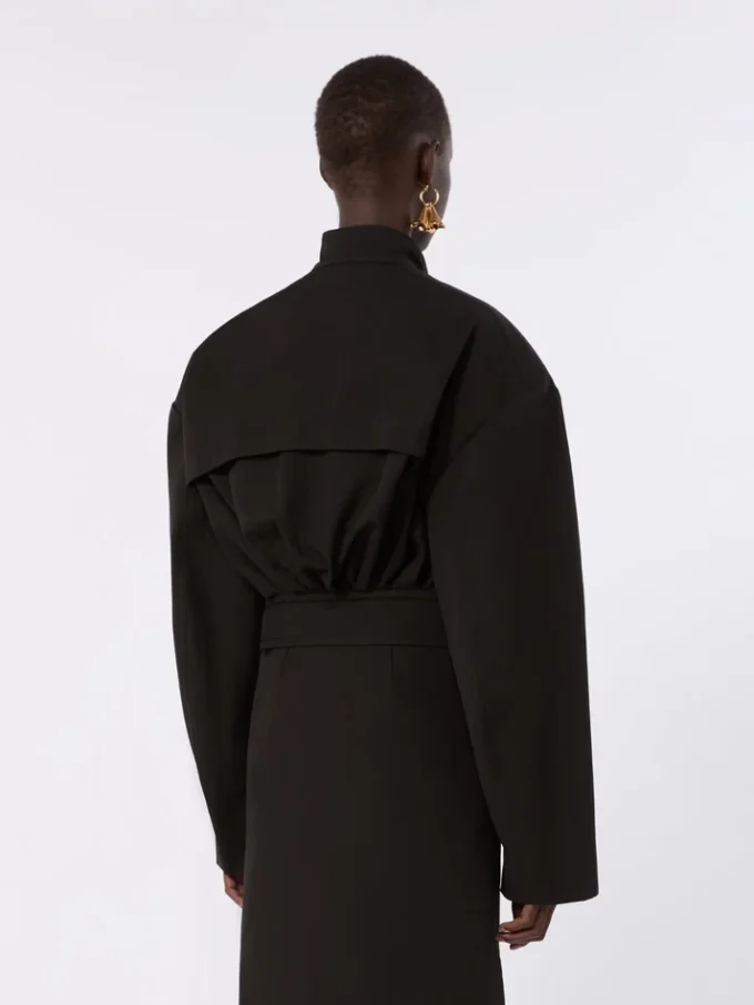Giacca bomber oversize in cotone, nera