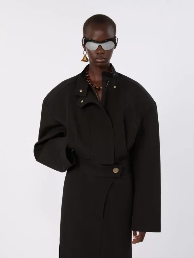Giacca bomber oversize in cotone, nera