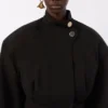 Giacca bomber oversize in cotone, nera