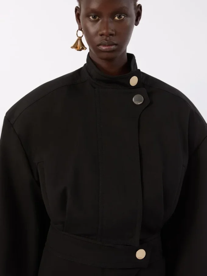 Giacca bomber oversize in cotone, nera