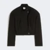 Giacca bomber oversize in cotone, nera