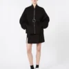 Giacca bomber oversize in lana, nera Giacca bomber oversize in lana, nera