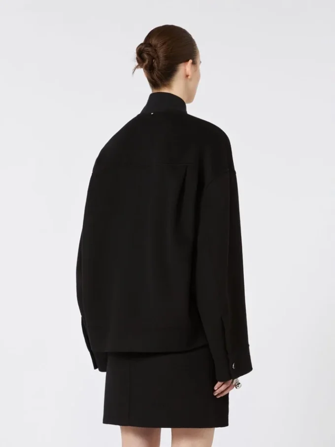 Giacca bomber oversize in lana, nera Giacca bomber oversize in lana, nera
