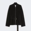 Giacca bomber oversize in lana, nera Giacca bomber oversize in lana, nera