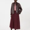 Giacca camicia in pelle nappa, bordeaux Giacca camicia in pelle nappa, bordeaux