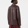 Giacca camicia in pelle nappa, bordeaux Giacca camicia in pelle nappa, bordeaux