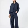 Giacca corta imbottita in tessuto idrorepellente, blu navy