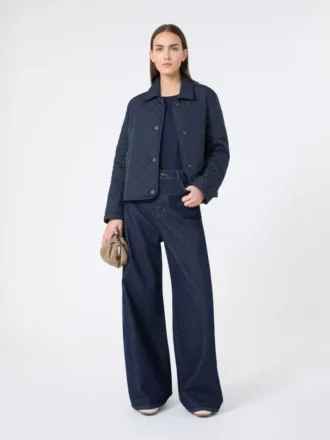 Giacca corta imbottita in tessuto idrorepellente, blu navy
