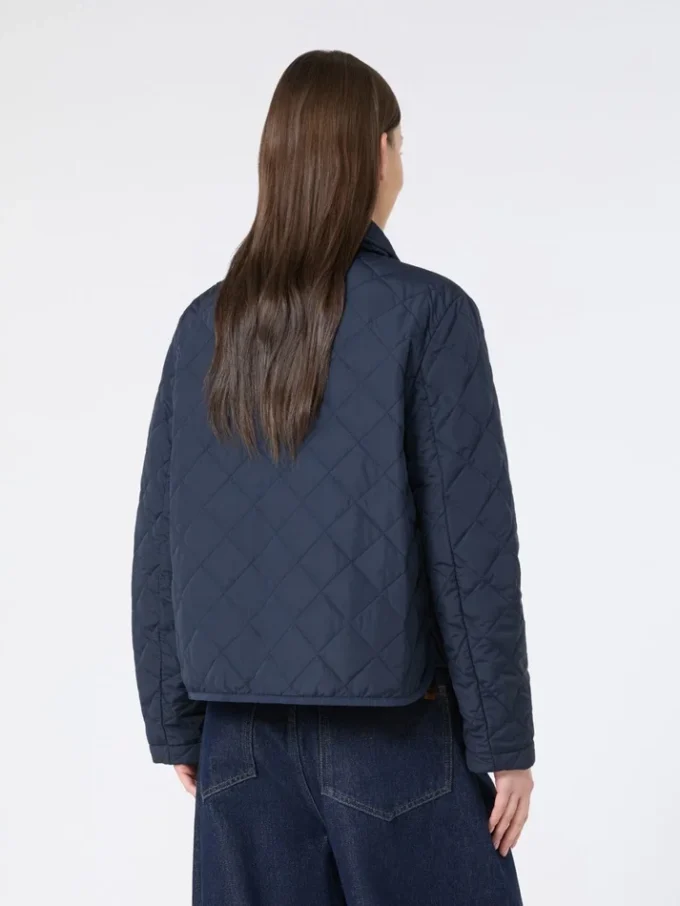 Giacca corta imbottita in tessuto idrorepellente, blu navy