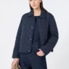 Giacca corta imbottita in tessuto idrorepellente, blu navy