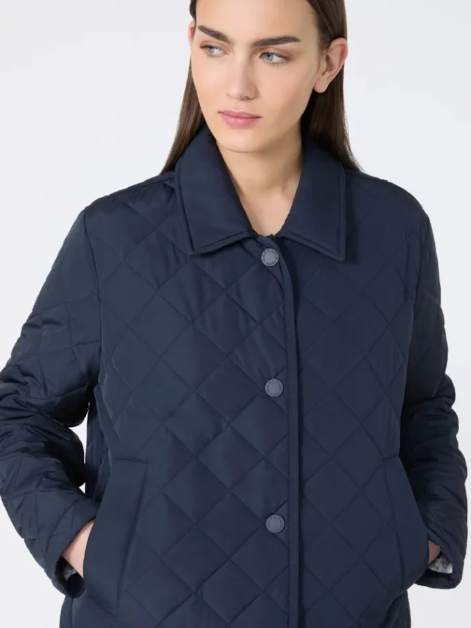 Giacca corta imbottita in tessuto idrorepellente, blu navy