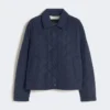 Giacca corta imbottita in tessuto idrorepellente, blu navy