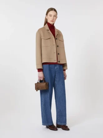 Giacca corta in lana, beige