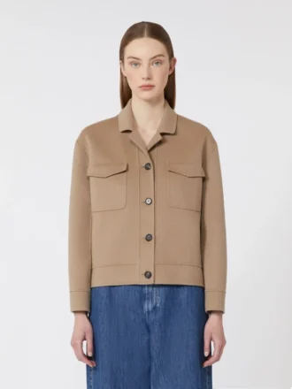 Giacca corta in lana, beige