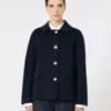 Giacca corta in lana e cashmere, blu notte