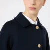 Giacca corta in lana e cashmere, blu notte