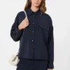 Giacca corta in tessuto di lana, blu navy Giacca corta in tessuto di lana, blu navy