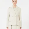Giacca doppiopetto in jersey scuba, beige Giacca doppiopetto in jersey scuba, beige