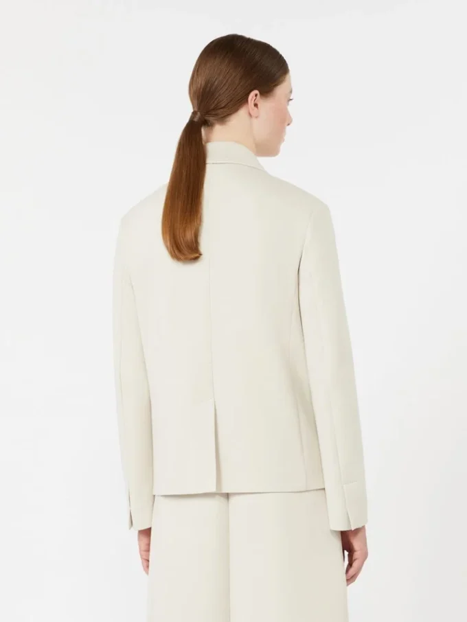 Giacca doppiopetto in jersey scuba, beige Giacca doppiopetto in jersey scuba, beige