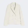 Giacca doppiopetto in jersey scuba, beige Giacca doppiopetto in jersey scuba, beige