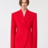 Giacca doppiopetto in lana elasticizzata, rossa Giacca doppiopetto in lana elasticizzata, rossa