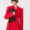 Giacca doppiopetto in lana elasticizzata, rossa Giacca doppiopetto in lana elasticizzata, rossa