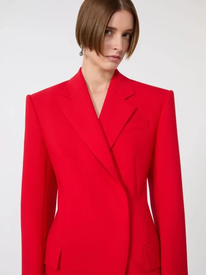 Giacca doppiopetto in lana elasticizzata, rossa Giacca doppiopetto in lana elasticizzata, rossa