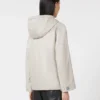 Giacca imbottita con cappuccio in tela idrorepellente, beige