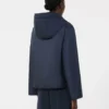 Giacca imbottita con cappuccio in tela idrorepellente, blu navy