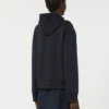Giacca imbottita con cappuccio in tela idrorepellente e jersey, blu navy Giacca imbottita con cappuccio in tela idrorepellente e jersey, blu navy