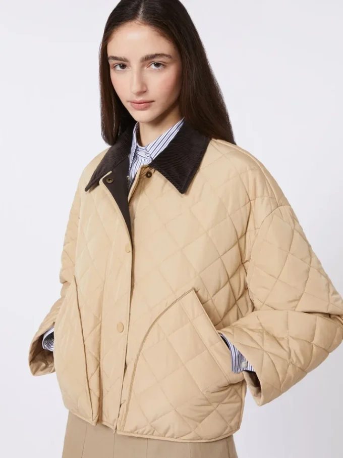 Giacca imbottita reversibile in tessuto idrorepellente, beige Giacca imbottita reversibile in tessuto idrorepellente, beige